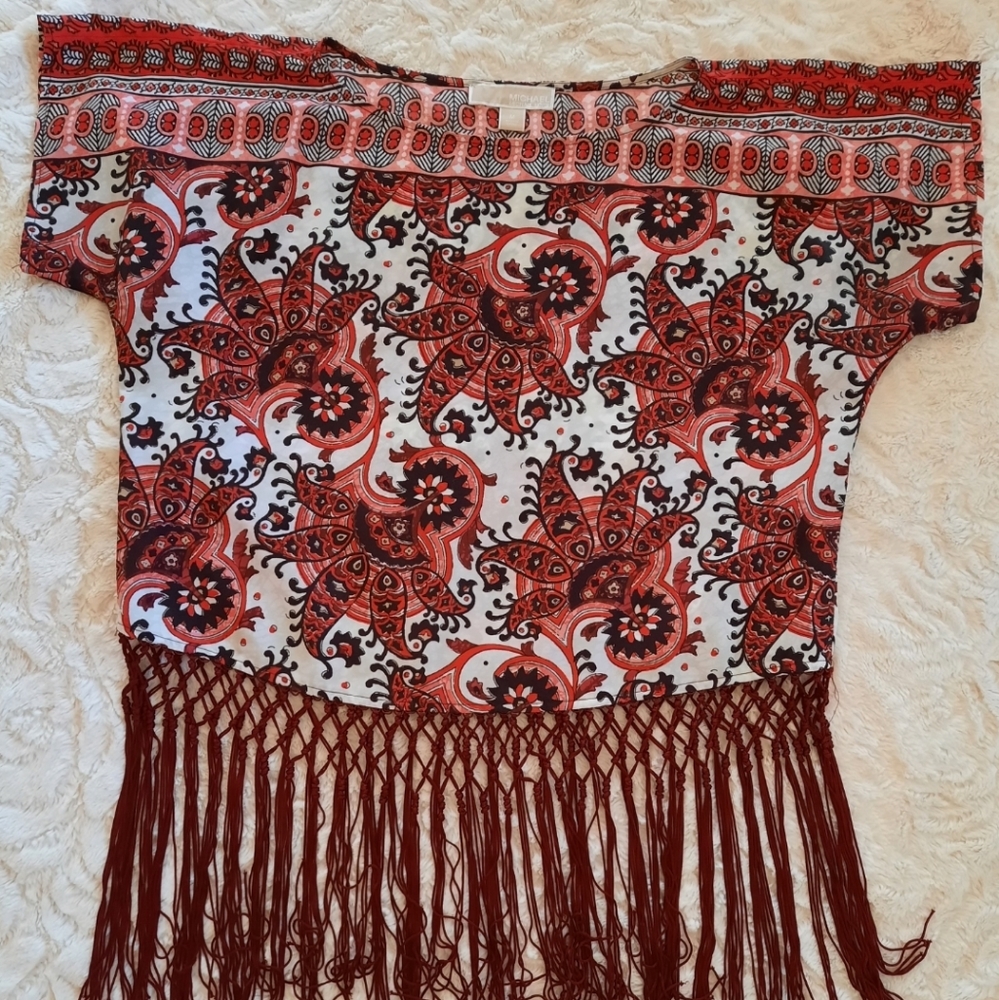 🔥🔥🔥SALE🔥🔥🔥Michael Kors Red Paisley Print Top